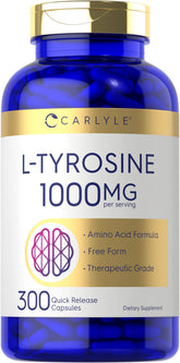 Carlyle L-Tyrosine 1000mg capsule bottle front view
