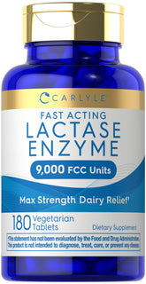 Carlyle Lactase Enzyme Tablets 9000 FCC Units front view