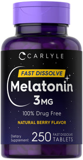 Carlyle Melatonin Fast Dissolve Tablets 3mg front view packaging
