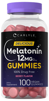Carlyle Melatonin Gummies 12mg Berry Flavour front view