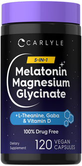 Carlyle Melatonin with Magnesium Glycinate 120 capsules front view