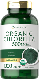 Carlyle Organic Chlorella 500mg capsule bottle front view