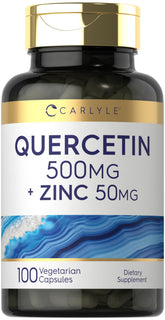 Carlyle Quercetin 500mg with Zinc 50mg vegetarian capsules front view