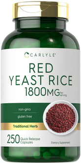 Carlyle Red Yeast Rice 1800mg capsule bottle front view