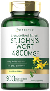 Carlyle St. John's Wort capsules front view with packaging