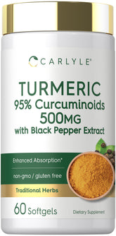 Carlyle Turmeric Curcumin Softgels front view with packaging