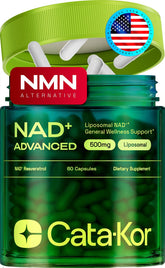 Cata-Kor Liposomal NAD+ Supplement front view with packaging