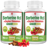 CHANUBITO Berberine with Ceylon Cinnamon 1500mg veggie capsules front view