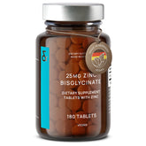 CLAV Vegan Zinc Bisglycinate Tablets 25mg front view