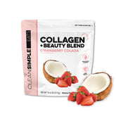 Clean Simple Eats Collagen + Beauty Blend Strawberry Colada front view