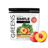 Clean Simple Eats Super Greens Peachy flavour front view