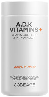 Codeage ADK Vitamins+ 180 capsules front view