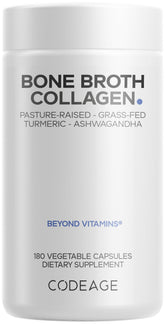 Codeage Bone Broth Collagen Capsules front view with packaging
