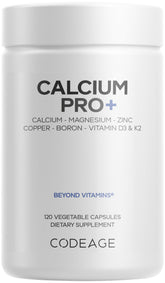 Codeage Calcium Pro+ Supplement 250mg Calcium 120 Capsules front view
