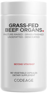 Codeage Grass-Fed Beef Organs Supplement bottle front view