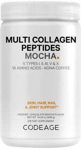 Codeage Multi Collagen Mocha Instant Coffee front view packaging