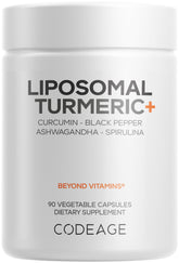 Codeage Organic Turmeric Curcumin Supplement 90 capsules front view