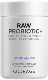 Codeage Raw Probiotic Supplement front view with packaging