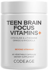 Codeage Teen Brain Focus Vitamins+ 60 capsules front view