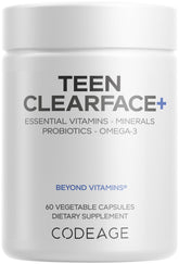 Codeage Teen Clearface Skin Vitamins front view with packaging