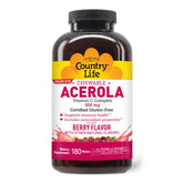 Country Life Acerola Vitamin C Complex 500mg chewable wafers front view