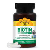 Country Life Biotin 5000 MCG capsules front view