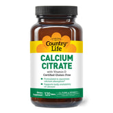 Country Life Calcium Citrate + Vitamin D 500mg capsules front view