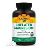 Country Life Chelated Magnesium 250 mg supplement front view