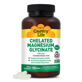 Country Life Chelated Magnesium Glycinate 400mg 180 Tablets front view