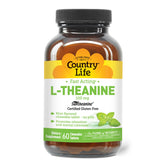 Country Life Chewable L-Theanine 200mg mint flavour tablet front view