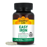 Country Life Easy Iron 25 mg Capsules front view with packaging