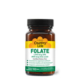 Country Life Folate 800 mcg supplement bottle front view