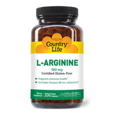 Country Life L-Arginine 500mg 100 Capsules front view