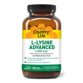 Country Life L-Lysine Advanced 1500mg 90 capsules front view
