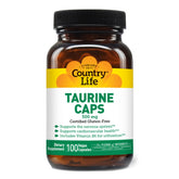 Country Life Taurine 500mg 100 capsules front view