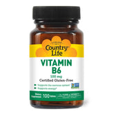 Country Life Vitamin B6 100mg supplement front view