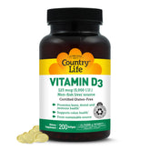 Country Life Vitamin D3 5000 IU capsules front view