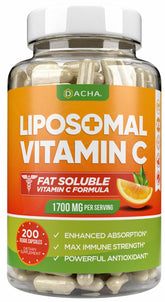 DACHA Liposomal Vitamin C 1700mg 200 vegetarian capsules front view