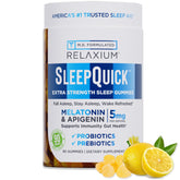 daily wellness Sleep Quick Gummies 90 count front view with lemon flavour