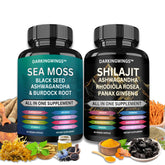 Darkingwings Dynamic Vitality Bundle front view with Shilajit and Sea Moss