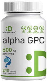 DEAL SUPPLEMENT Alpha GPC 240 capsules bottle front view