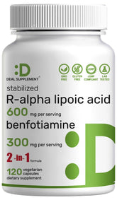 DEAL SUPPLEMENT Alpha Lipoic Acid 600mg front view of bottle