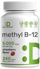 DEAL SUPPLEMENT Chewable Vitamin B12 Tablets front view with packaging
