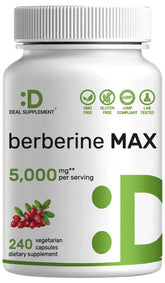 DEAL SUPPLEMENT Turmeric Berberine HCl 240 capsules front view