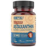 DEVA Astaxanthin 12mg vegan supplement front view