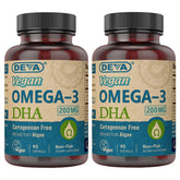 DEVA Vegan Omega-3 DHA Softgels front view packaging