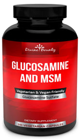 Divine Bounty Glucosamine Sulfate Supplement 240 capsules front view
