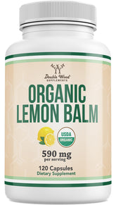 Double Wood Supplements Organic Lemon Balm Capsules front view