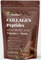 Dr. Matthew Chocolate Collagen Protein Powder front view packaging