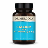 Dr. Mercola Calcium with Vitamins D3 and K2 125mg Capsules front view